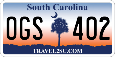 SC license plate OGS402