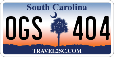 SC license plate OGS404