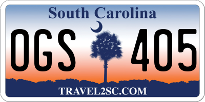 SC license plate OGS405