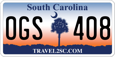 SC license plate OGS408