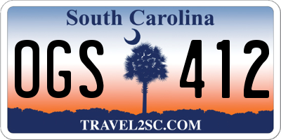 SC license plate OGS412