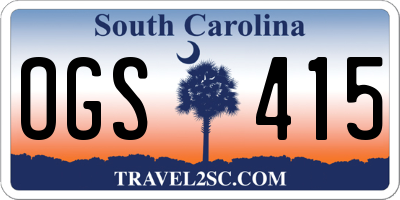 SC license plate OGS415