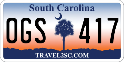 SC license plate OGS417