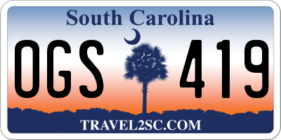 SC license plate OGS419