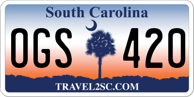 SC license plate OGS420