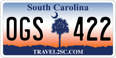 SC license plate OGS422