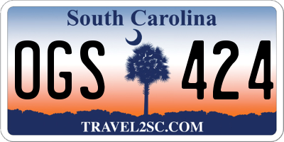 SC license plate OGS424