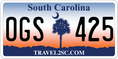 SC license plate OGS425