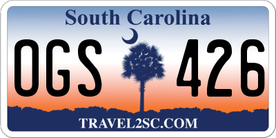 SC license plate OGS426