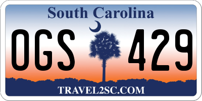 SC license plate OGS429
