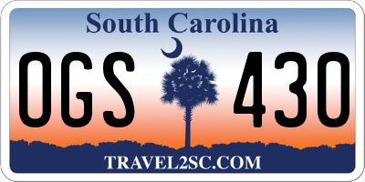 SC license plate OGS430