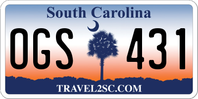 SC license plate OGS431
