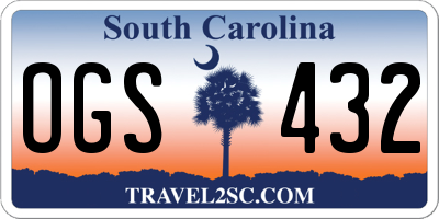 SC license plate OGS432
