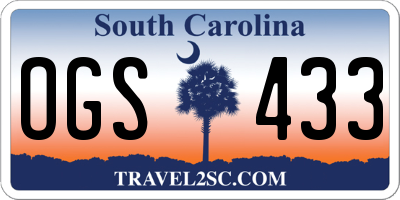 SC license plate OGS433