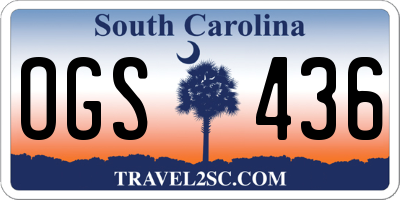 SC license plate OGS436