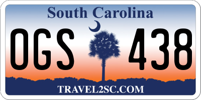 SC license plate OGS438