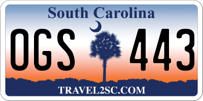 SC license plate OGS443