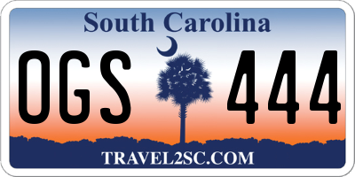 SC license plate OGS444