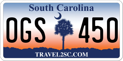 SC license plate OGS450