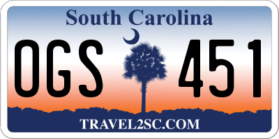 SC license plate OGS451