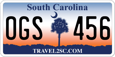 SC license plate OGS456