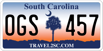 SC license plate OGS457