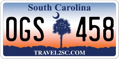 SC license plate OGS458