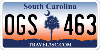 SC license plate OGS463