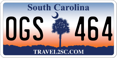 SC license plate OGS464