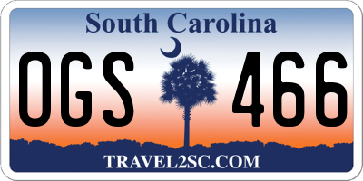 SC license plate OGS466