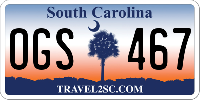 SC license plate OGS467