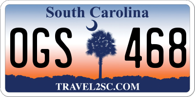 SC license plate OGS468