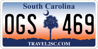 SC license plate OGS469