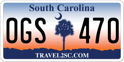 SC license plate OGS470