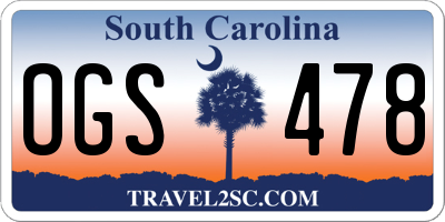 SC license plate OGS478