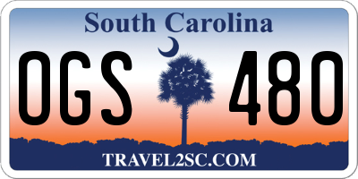 SC license plate OGS480
