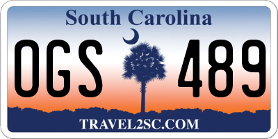 SC license plate OGS489