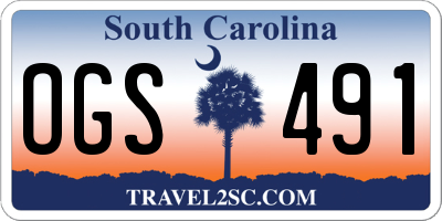 SC license plate OGS491