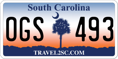 SC license plate OGS493