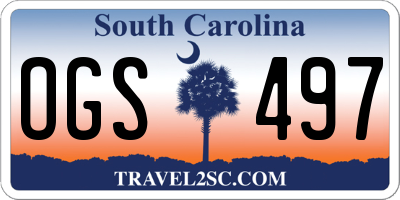 SC license plate OGS497