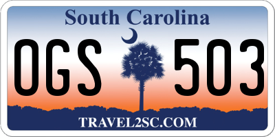 SC license plate OGS503