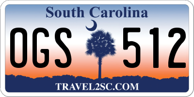 SC license plate OGS512