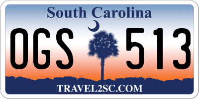 SC license plate OGS513
