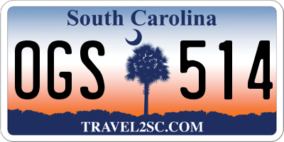 SC license plate OGS514