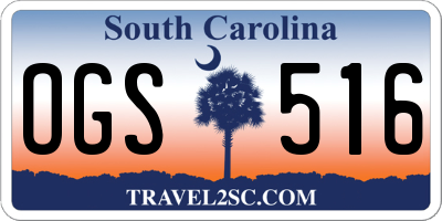 SC license plate OGS516
