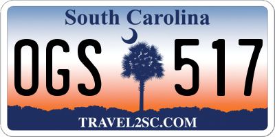 SC license plate OGS517