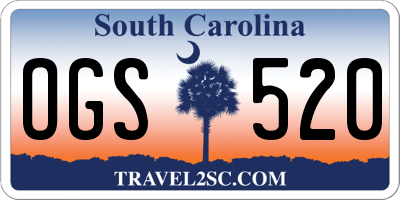 SC license plate OGS520
