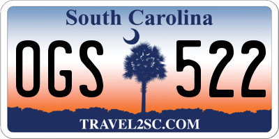 SC license plate OGS522