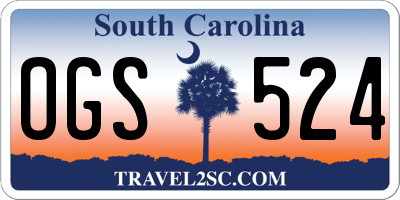 SC license plate OGS524