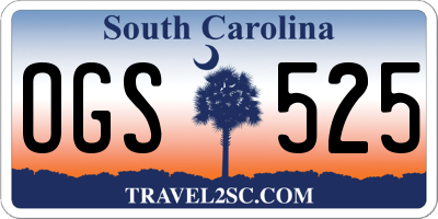 SC license plate OGS525